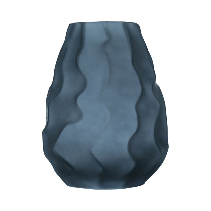Crinkle Belly Vase grey h26 d21