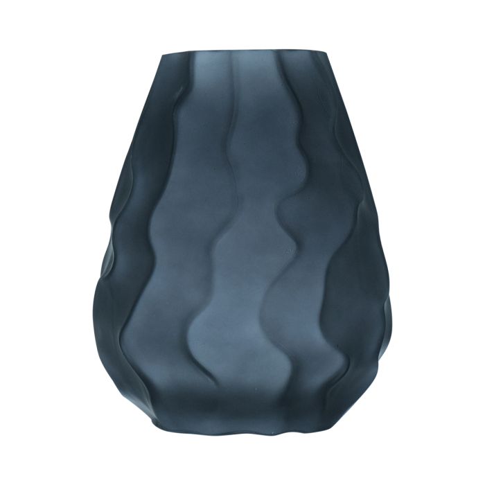 Crinkle Belly Vase grey h22 d17