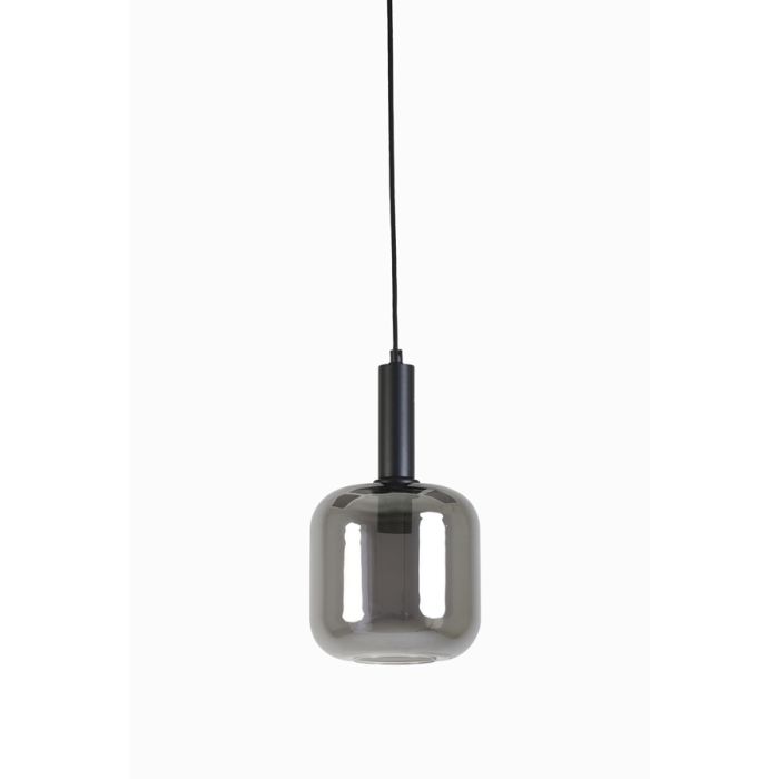 Hanging lamp Ø16x26 cm LEKAR black+smoked glass