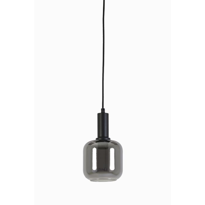 Hanging lamp Ø21x37 cm LEKAR black+smoked glass