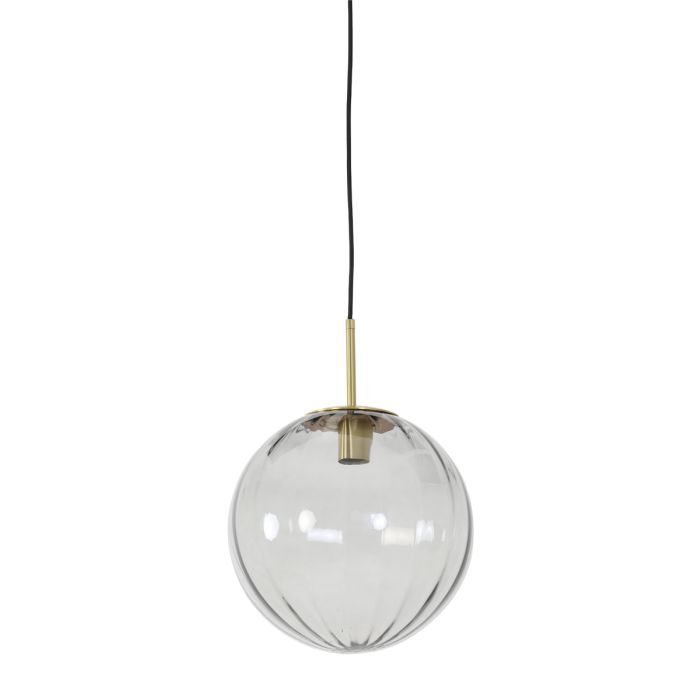 Hanging lamp Ø30 cm MAGDALA glass light grey+gold