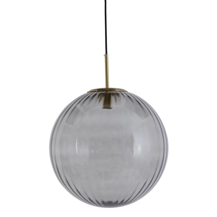 Hanging lamp Ø48 cm MAGDALA glass light grey+gold