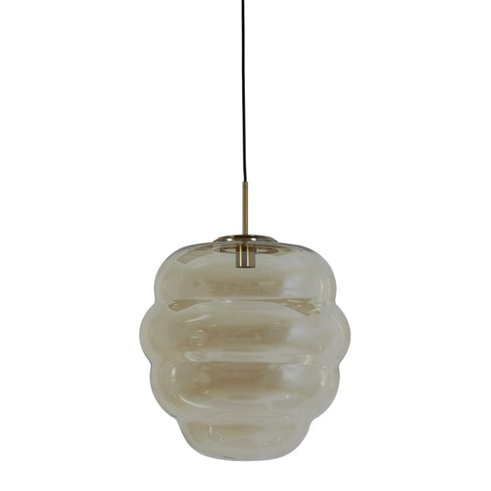 Hanging lamp Ø45x48 cm MISTY glass amber+gold