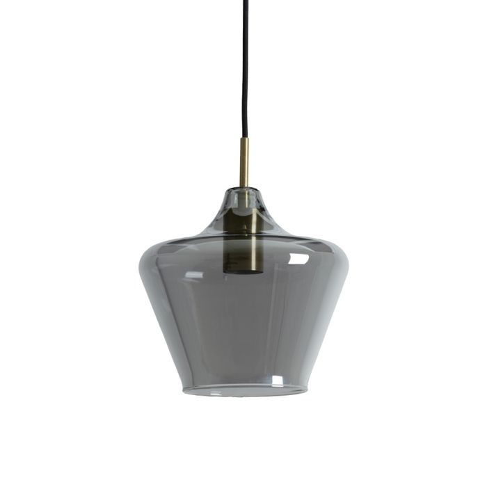 Hanging lamp Ø22x21 cm SOLLY antique bronze+smoked glass