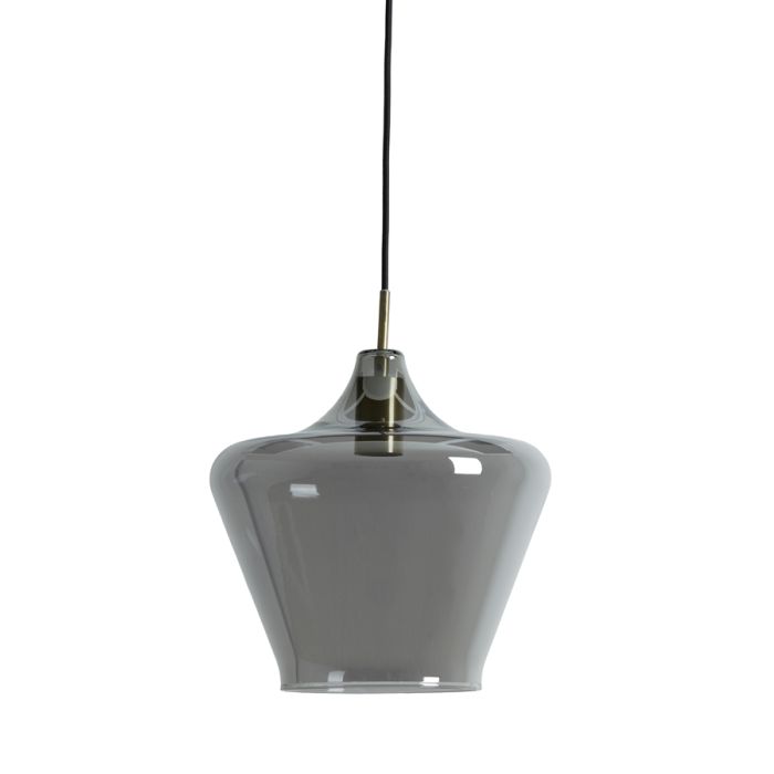 A - Hanging lamp Ø30x30 cm SOLLY antique bronze+smoked glass