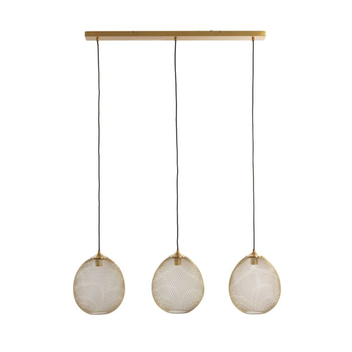 Hanging lamp 3L 104x30x34 cm MOROC gold