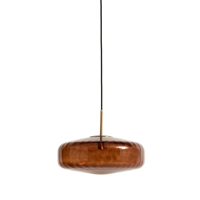 Hanging lamp Ø30x17 cm PLEAT glass brown+gold