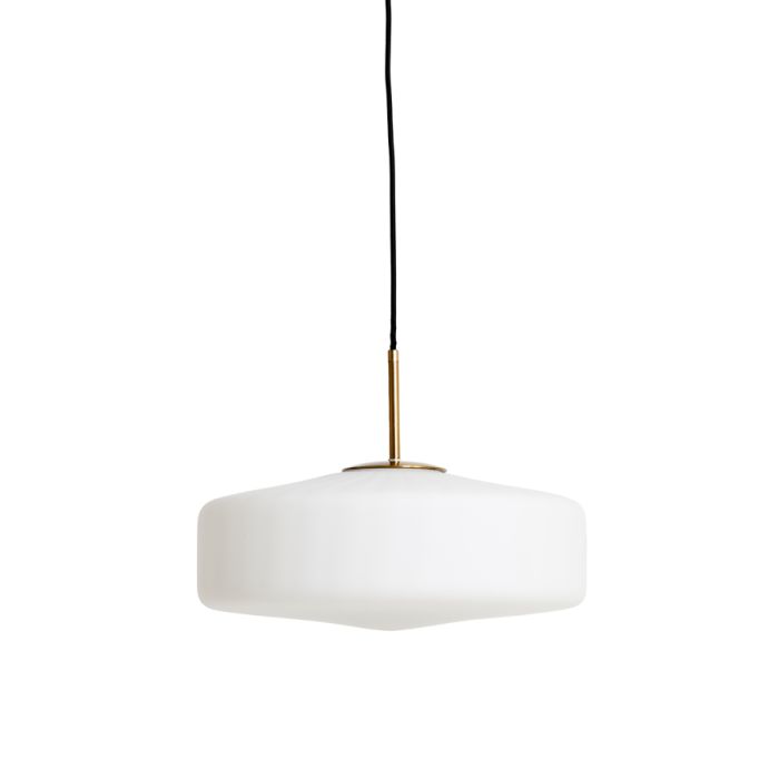 Hanging lamp Ø40x17 cm PLEAT glass matt white+gold