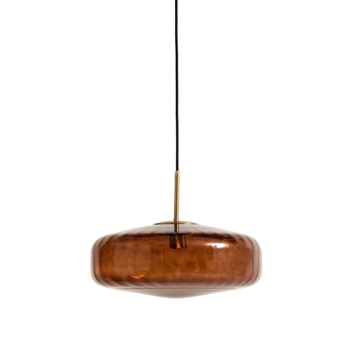 A - Hanging lamp Ø40x17 cm PLEAT glass brown+gold