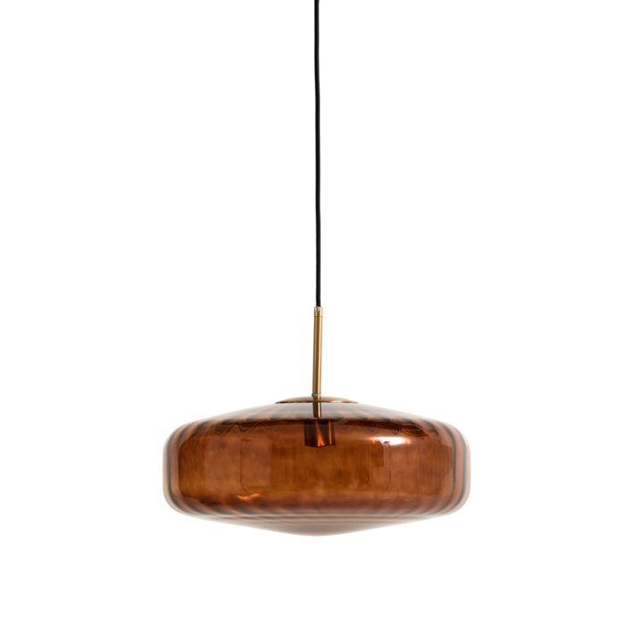 Hanging lamp Ø40x17 cm PLEAT glass brown+gold