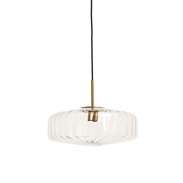 Hanging lamp Ø40x17 cm PLEAT glass clear+gold