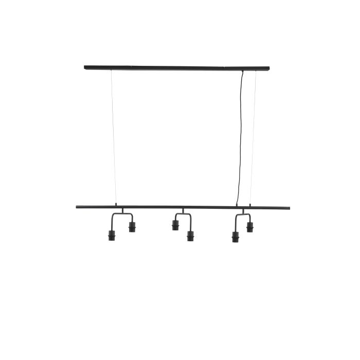 Hanging lamp 6L 160x50x25 cm EDISA matt black