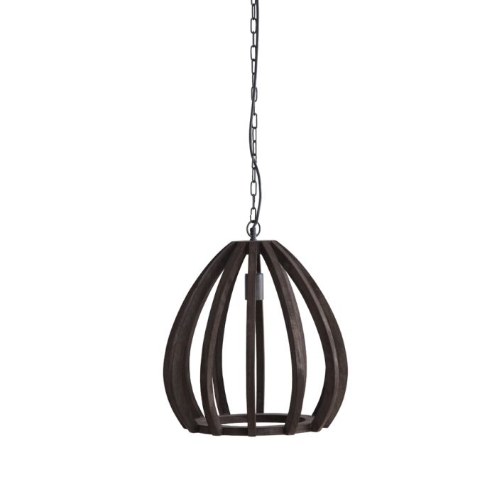 Hanging lamp Ø40x42 cm BARSIA wood dark brown