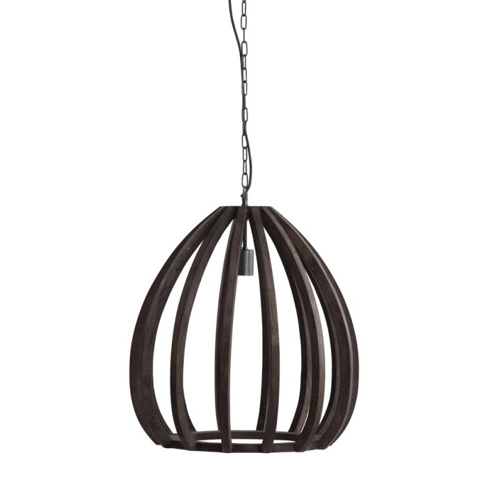 Hanging lamp Ø50x54 cm BARSIA wood dark brown