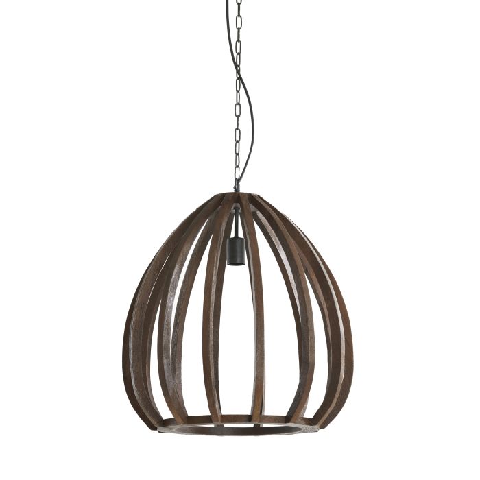 Hanging lamp Ø50x54 cm BARSIA wood matt orange-brown