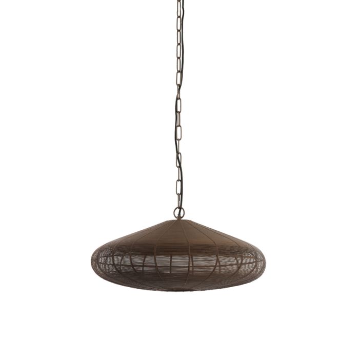 Hanging lamp Ø40x18 cm BAHOTO matt dark brown