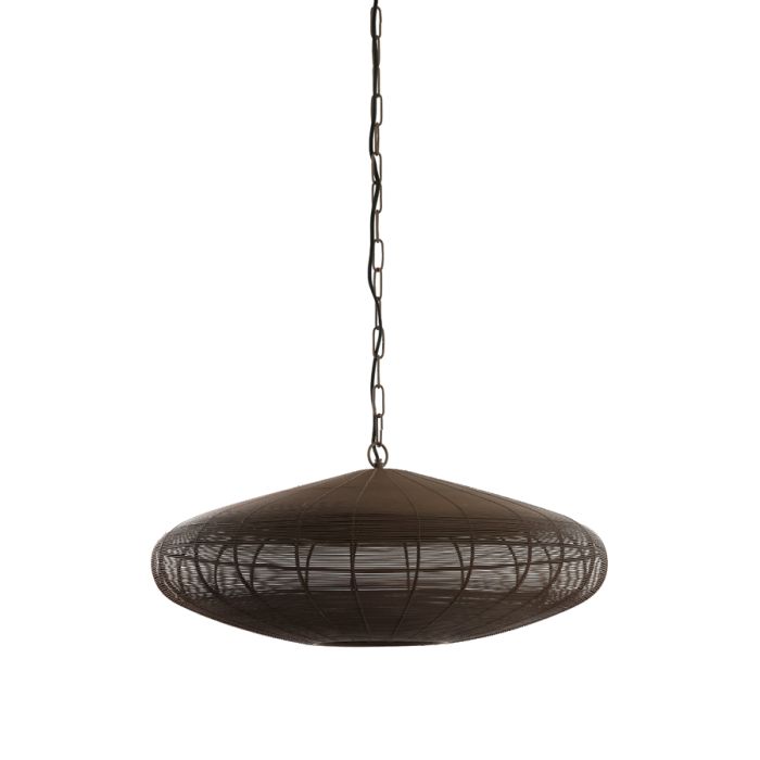 Hanging lamp Ø51x20 cm BAHOTO matt dark brown