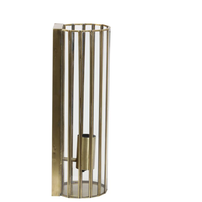 Wall lamp 13x13x41 cm STRØBY antique bronze+glass