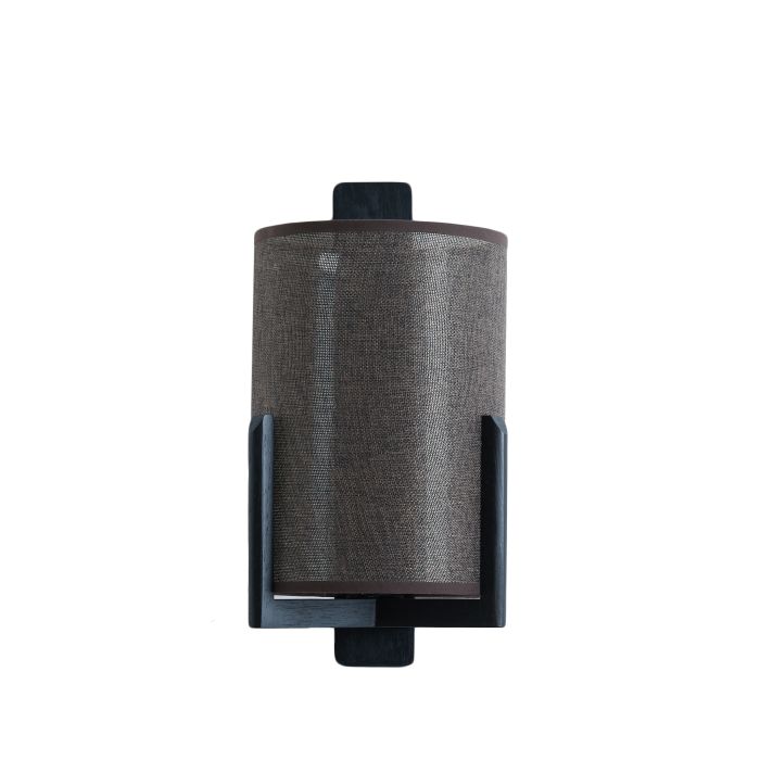 Wall lamp 22x18x36 cm LITTO black+linen dark brown