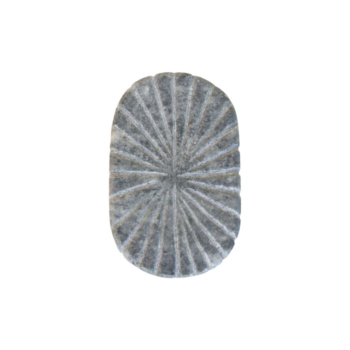 Knob of marble w. grooves