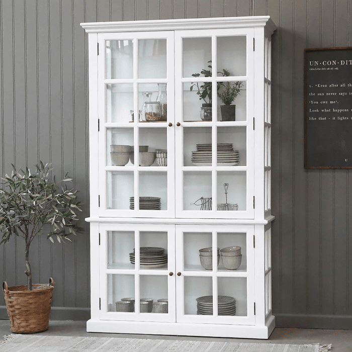 Marseille Display Cabinet w. 4 doors & shelves