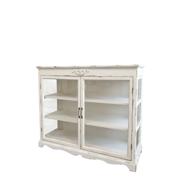 Old Cabinet w. 2 shelves and glass doors