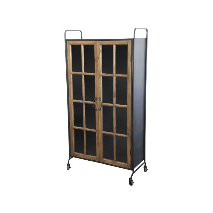 Display Cabinet on wheels w. wooden doors