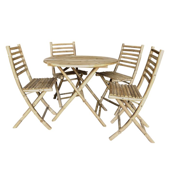 Lyon Garden Set w. 1 table & 4 chairs bamboo