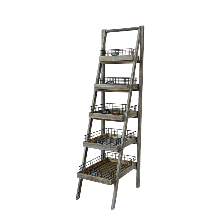 Shelving Unit w. 5 shelves and baskets