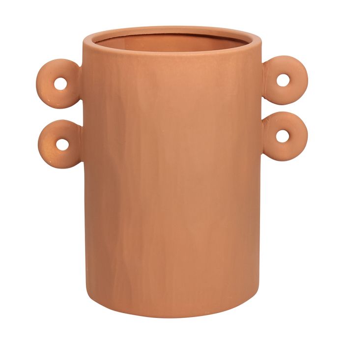 Round Handles Planter Ceramic brown h21,5 d22