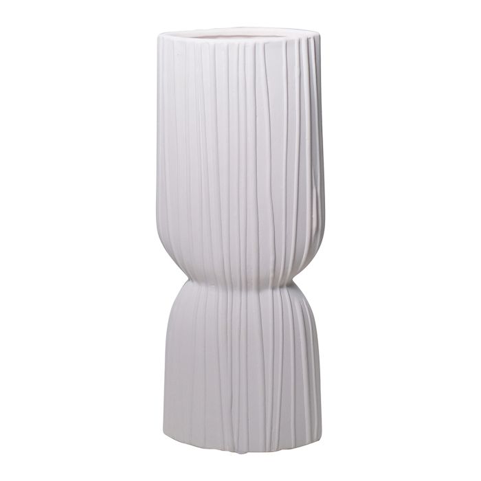 Elin Lines Planter Ceramic white h40 d16