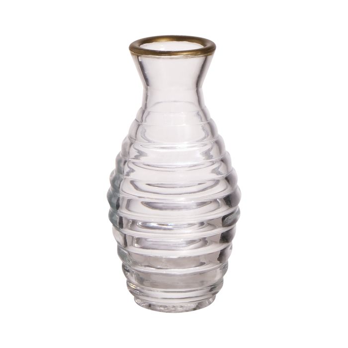 Ivy With Gold Edge Bottle Vase clear h11,5 d6