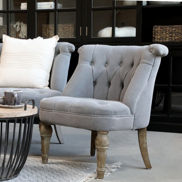 French Armchair in linen fabric