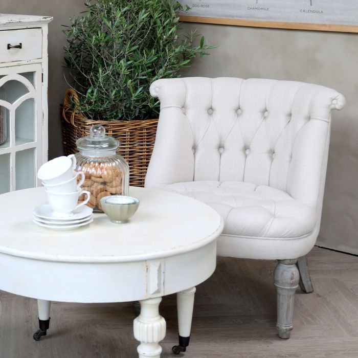 French Armchair in linen fabric