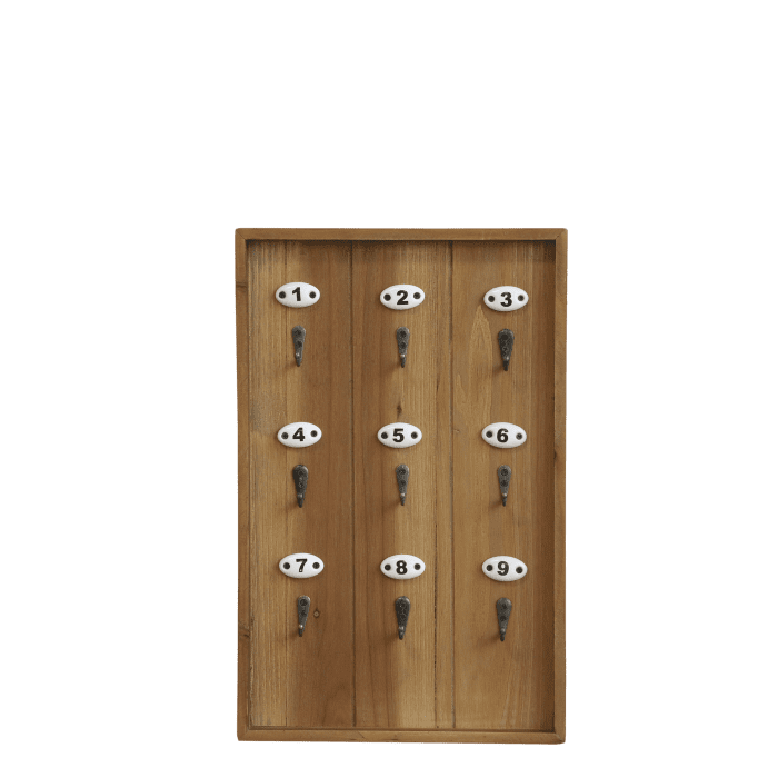 Key rack w. 9 hooks