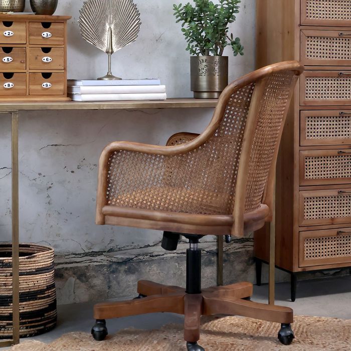 Old French Office Chair w. wicker