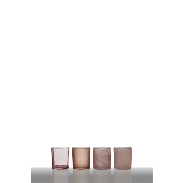Kraft-Box Tealightholder soft pink (set of 4)