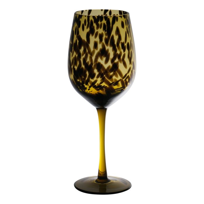 Leopard White Wineglass amber H22,5 D8