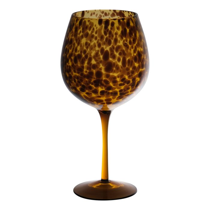 Leopard Red Wineglass amber H23,5 D9,5