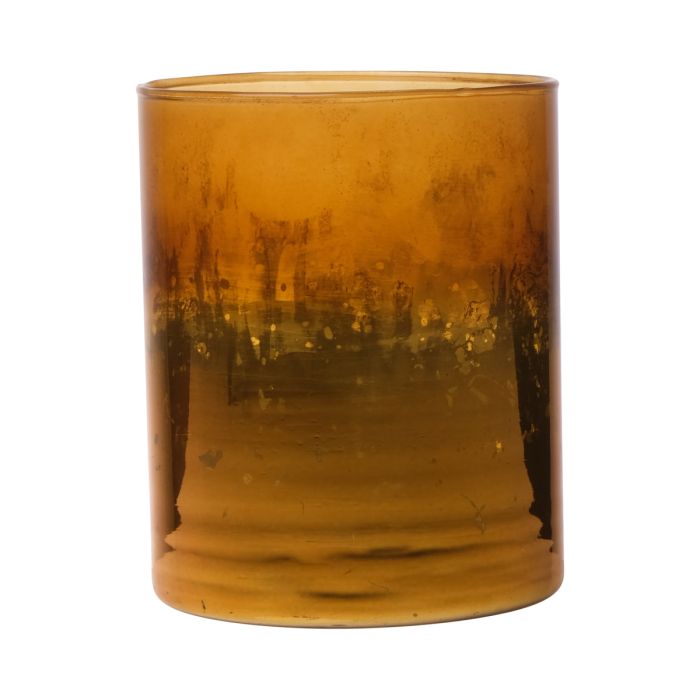 Tealightholder gold amber h12,5 d10