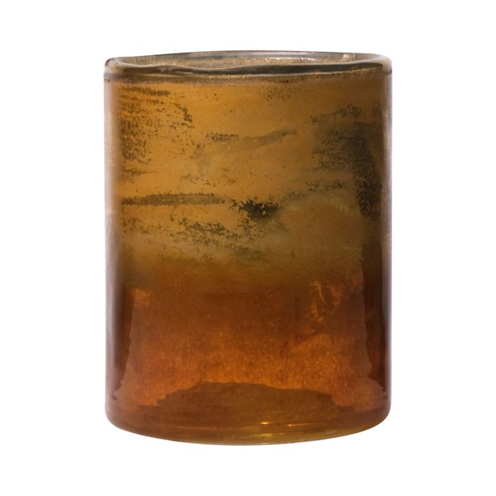 Top Tealightholder gold amber h12,5 d10