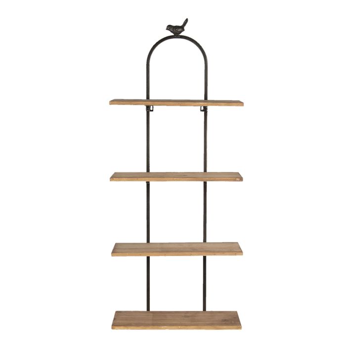 Wall rack iron and wood 36x14x90 cm - pcs