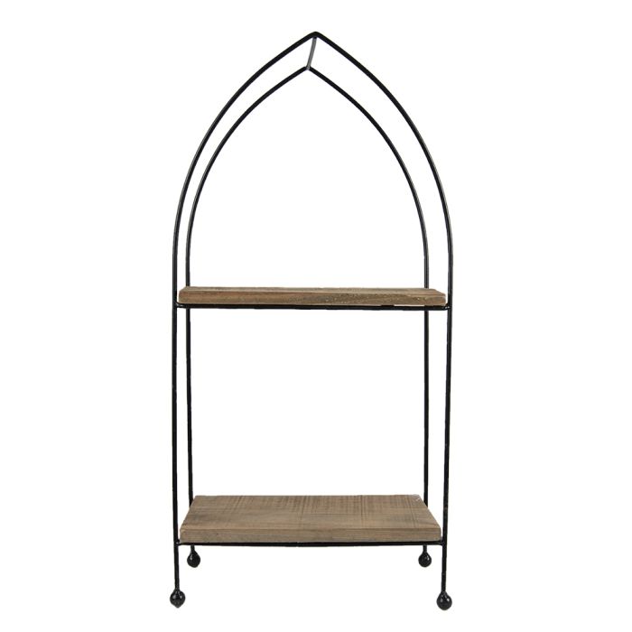 Rack iron and wood 27x14x57 cm - pcs