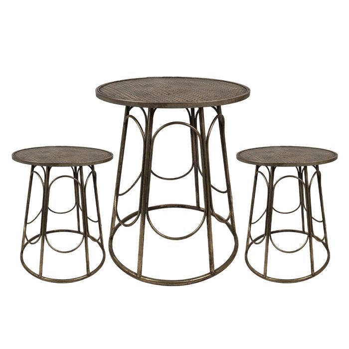 Table + 2 stools ? 65x73 cm / ? 44x44 cm (2) - set (3) 