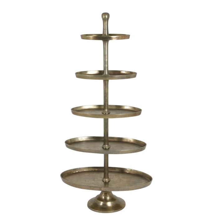 Stand 5 layers oval 83x41x170 cm PRATO antique bronze