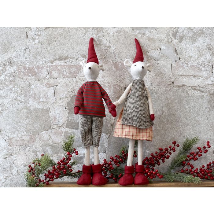 Noa & Noel Christmas Mice standing set of 2