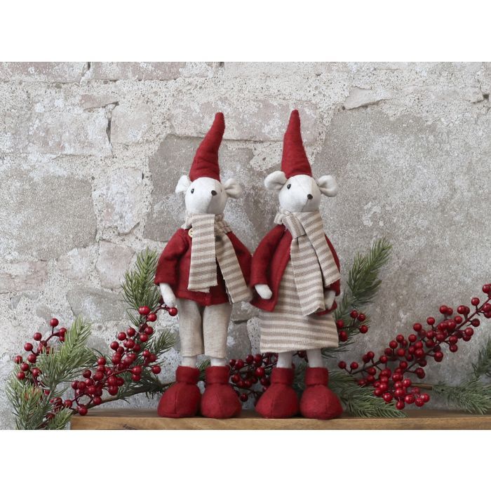 Julius & Juliane Christmas Mice standing set of 2