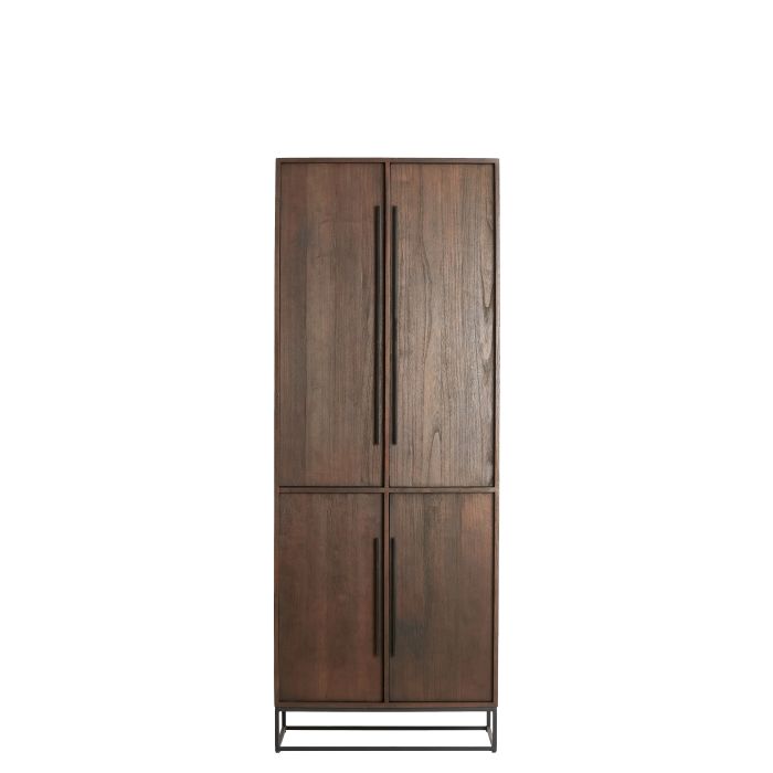 Cabinet 75x40x200 cm LILIAN wood dark brown