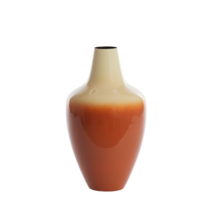 Vase deco Ø20x36 cm VELHO cream+dark orange