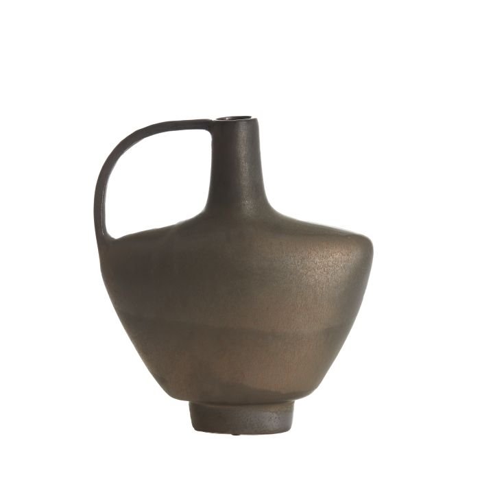 Vase deco 32x12x37 cm OZZERO ceramics matt dark bronze